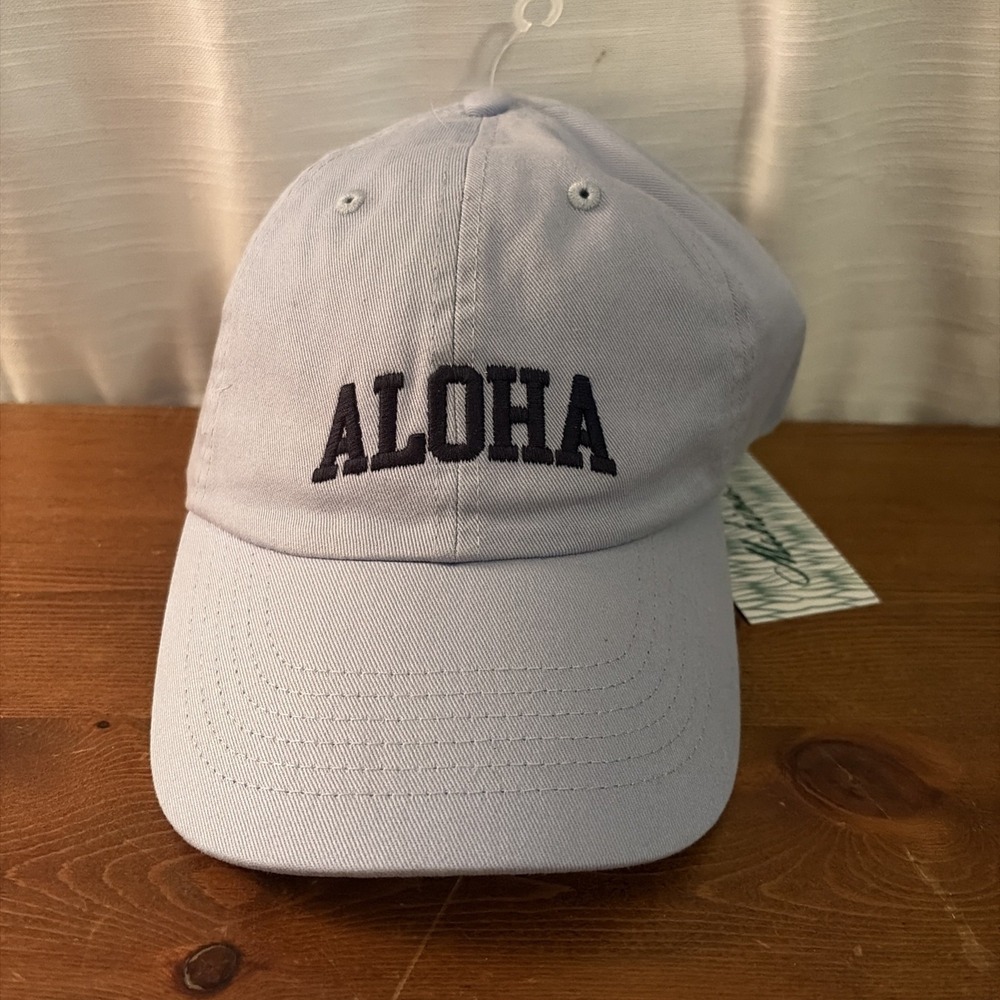 MAHINA HAWAII OS BABY BLUE‎ ADJUSTABLE ALOHA HAT NWT